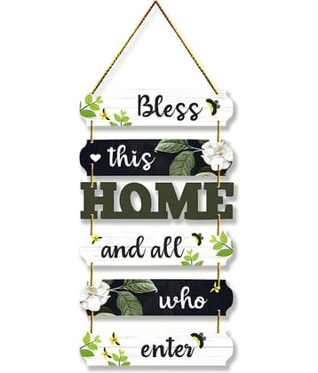 Positive Vibe Lifestyle Wood bless this home Wall Sculpture Multi - Pack of 1