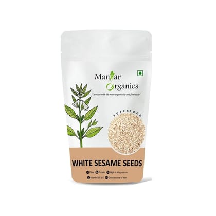 ManHar Organics Natural White Sesame Seeds 500gm | White Til | ManHar Organics Natural White Sesame Seeds 500gm | White Til |