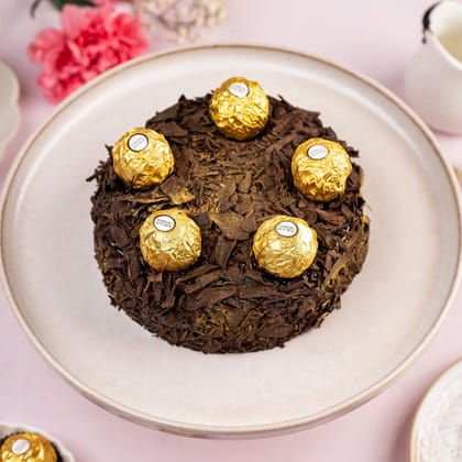 Delectable Rocher Truffle Cake 1 Kg Eggless Delectable Rocher Truffle Cake 1 Kg Eggless