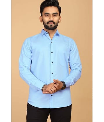 STI Viscose Regular Fit Solids Full Sleeves Men's Casual Shirt - Blue ( Pack of 1 )