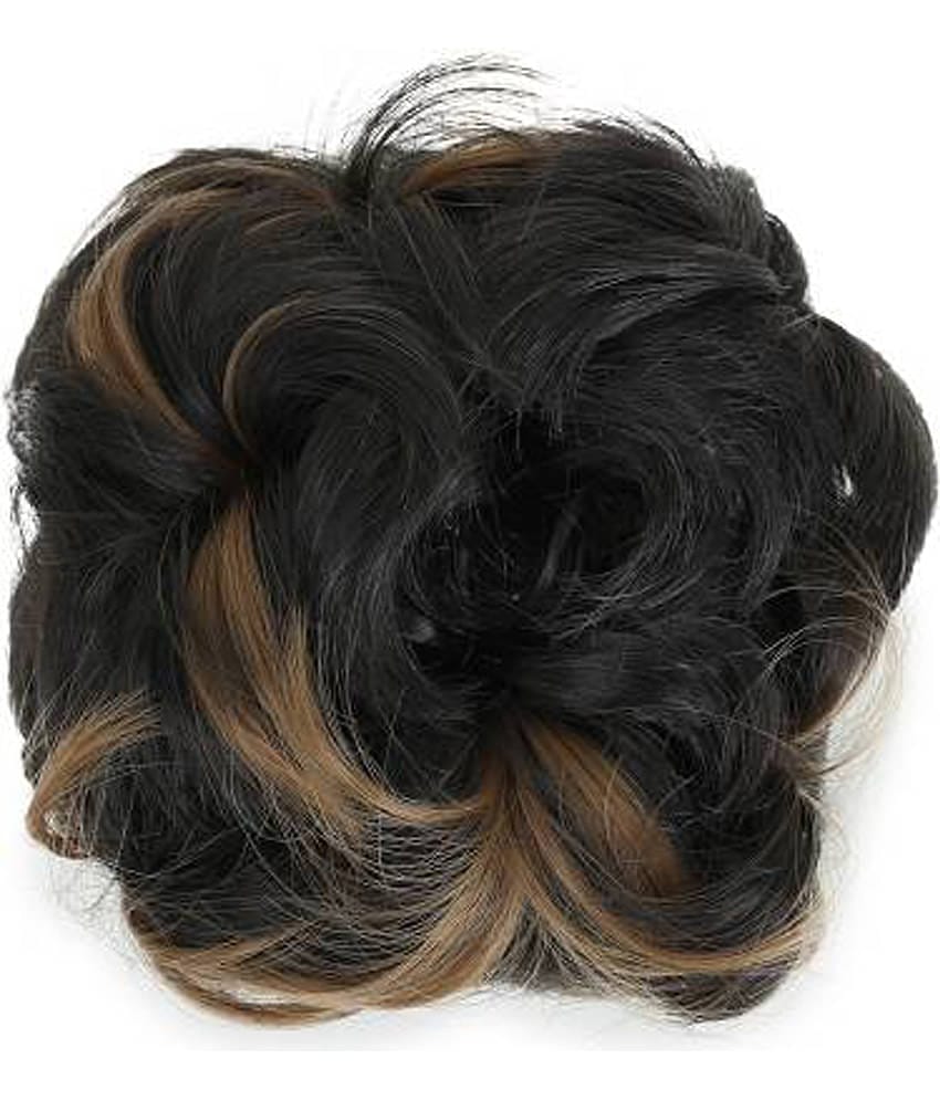 VSAKSH Curly Clip In Hair Extension Brown & Golden highlighted