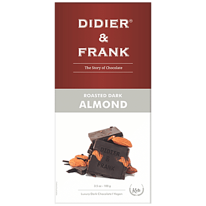 Didier & Frank Roasted Almond Dark Chocolate - Rich Taste & Flavour, 100 g