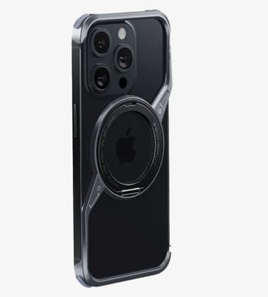 Nexis - Magnetic Aluminium Rotatable Grip iPhone Metal Case - Grey iPhone 16 PRO MAX Nexis - Magnetic Aluminium Rotatable Grip iPhone Metal Case - Grey iPhone 16 PRO MAX