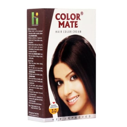Color Mate Hair Color Cream (60ml) | Dark Brown 3.0 | Grey Coverage & Conditioning