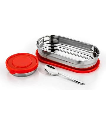 Analog Kitchenware Kids/College/Office Lunch Box Stainless Steel School Lunch Boxes 2 - Container ( Pack of 1 )