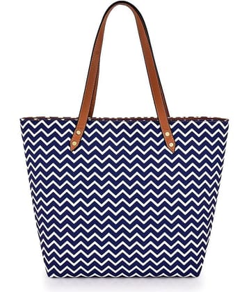 Lychee Bags Tote Bag Canvas Set of 1 ( Blue )
