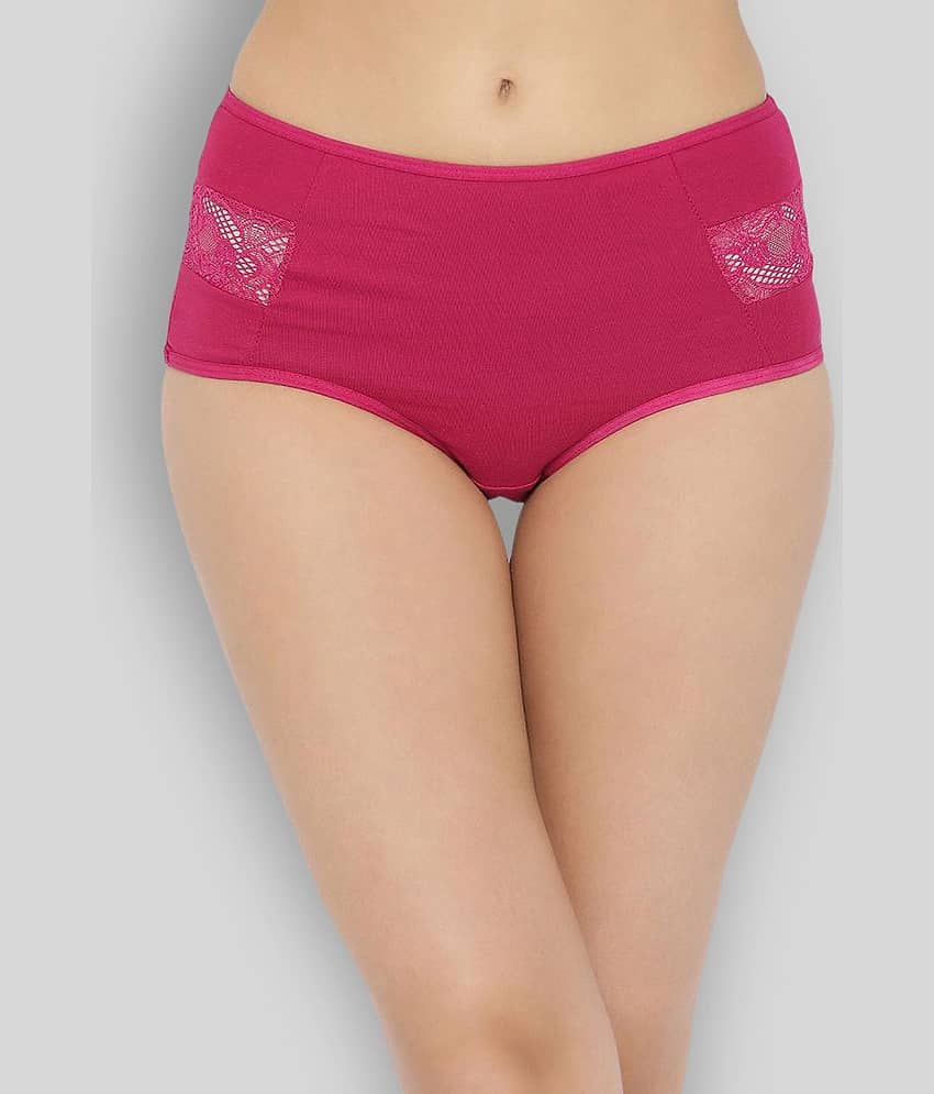 Clovia Cotton Self Design Women's Hipsters ( Pink )