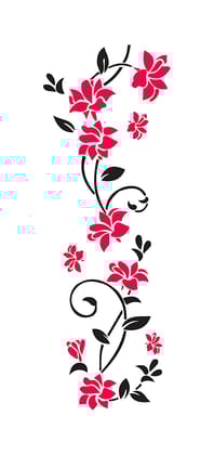DreamKraft Pink Floral Branch PVC Vinly Wall Stickers (Multicolor, 100 cm X 35 cm)