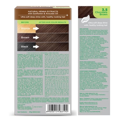 Nisha Creme Hair Color 3.5 Chocolate Brown 120g Pack of 2, Permanent Hair Colour, No Ammonia, 100% Grey Coverage