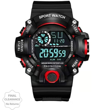 Trex Black Silicon Digital Mens Watch