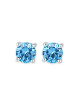 Half Carat Daily Wear Studs In Blue Topaz