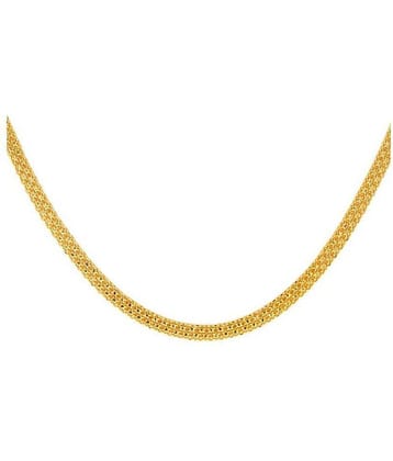 AanyaCentric Gold Plated Wide Fashion Jewellery Imitation Brass Chain for Men Women Girls (Golden)