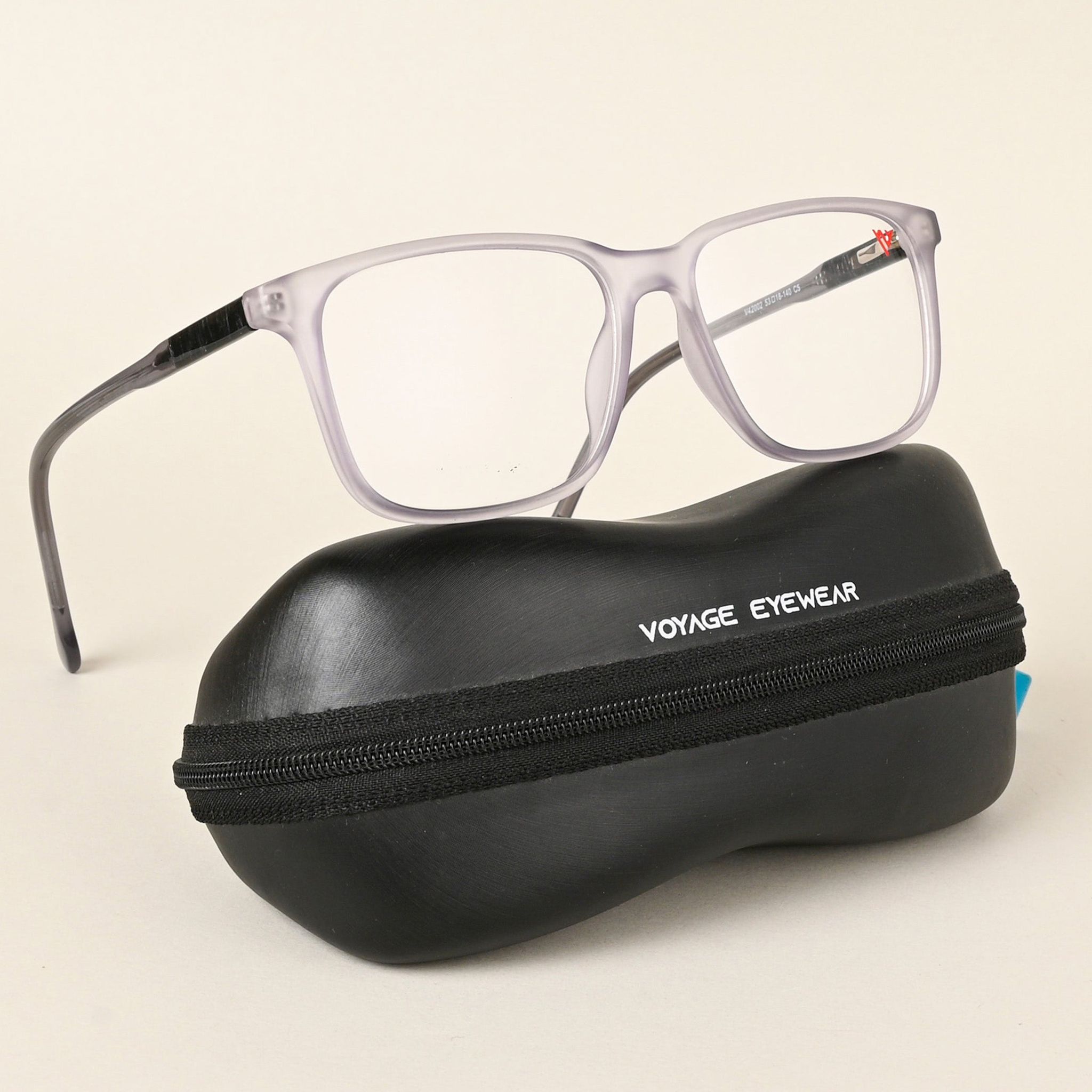 Voyage Transparent Purple Square Eyeglasses for Men & Women (V42002MG4777-C6)