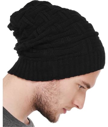 VR Designers Black Plain Wool Caps
