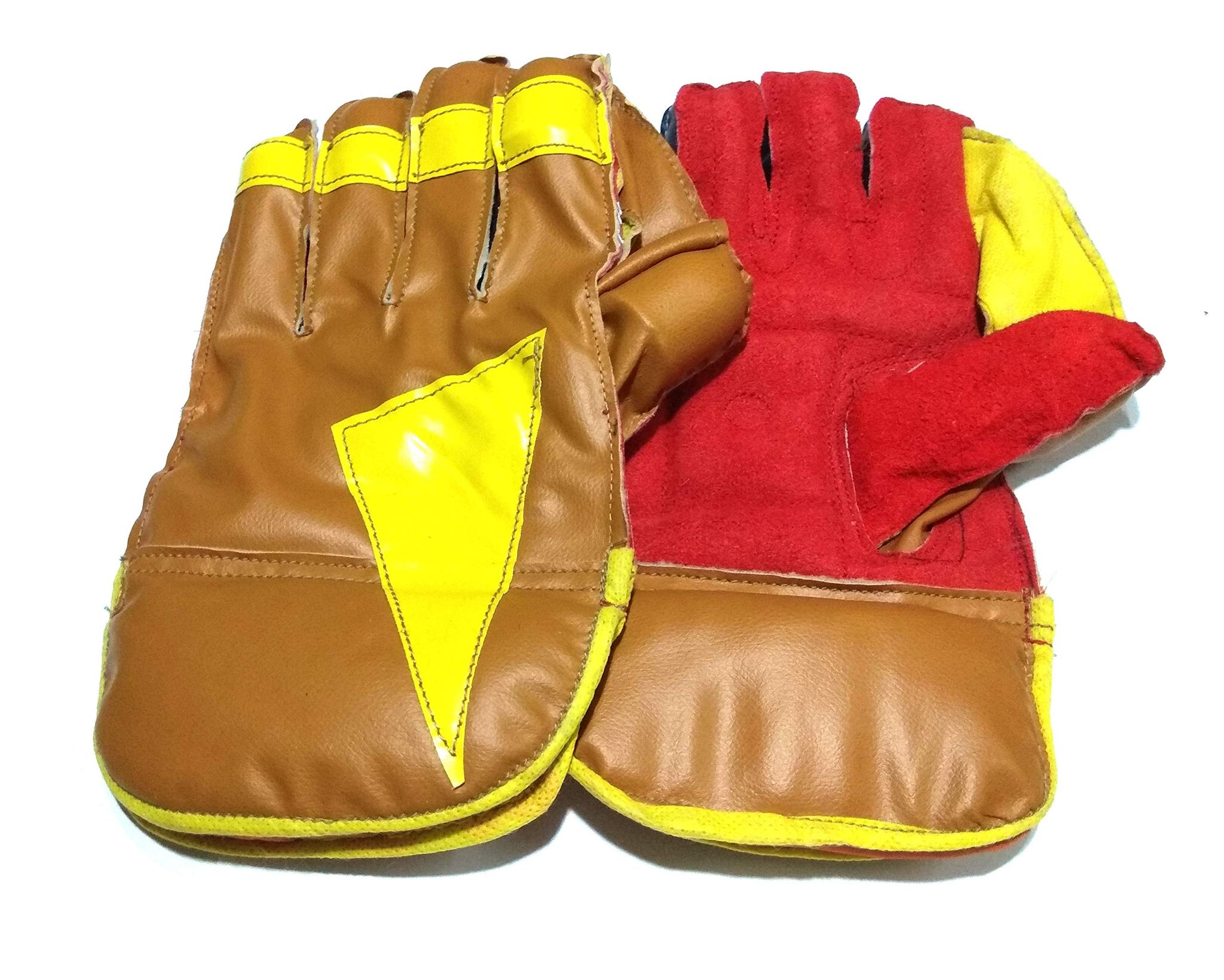 Nawani Wicket Keeping Gloves. Leather Gloves for Cricket, Color As per Availability,Size- 28/ 20 cm