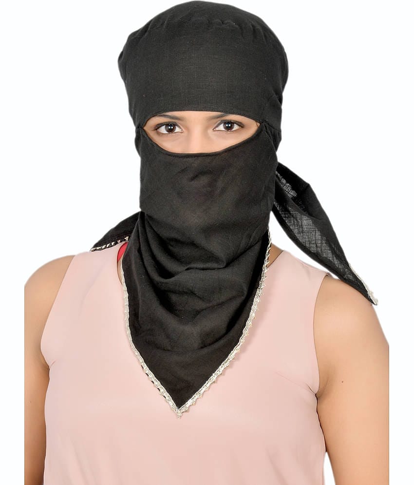 Kaly India style for every story Black Cotton Scarves ( Pack of 1 )