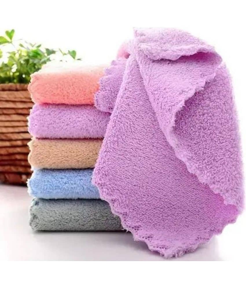 Suraj Enterprise Pack of 10 Microfibre 250-300 -GSM Hand Towel ( Multicolor )