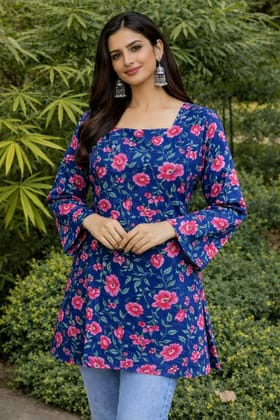 New Collection Of Short kurti With Back Dori Comfortable & Stylish  100% Pure Soft Cotton (6060)
