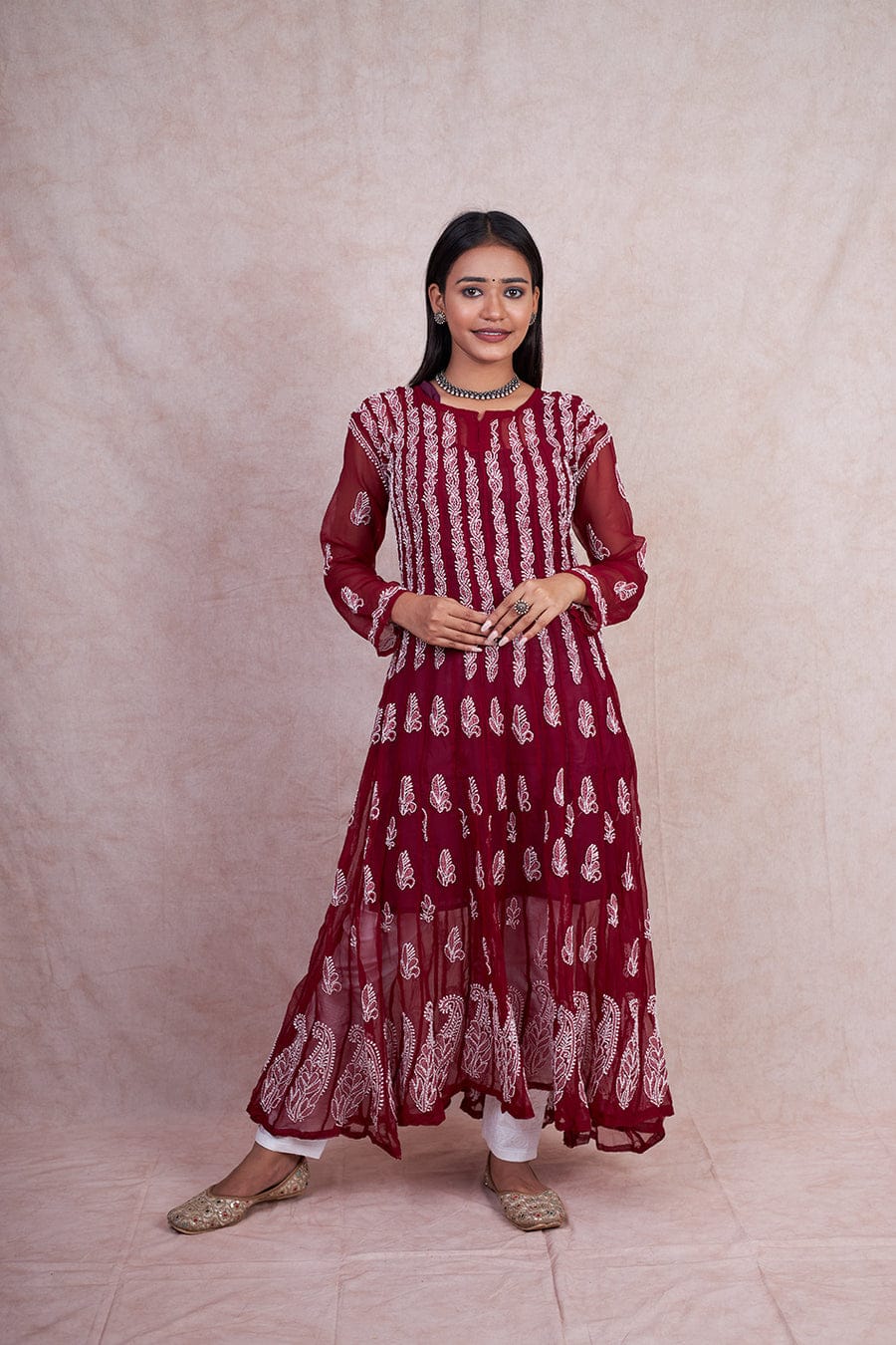 56 Kali Chikankari Anarkali
