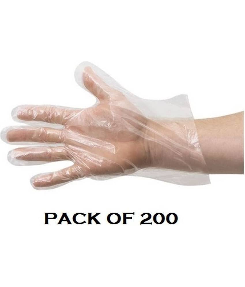 Sleek Transparent Disposable Plastic Universal Size Cleaning Glove