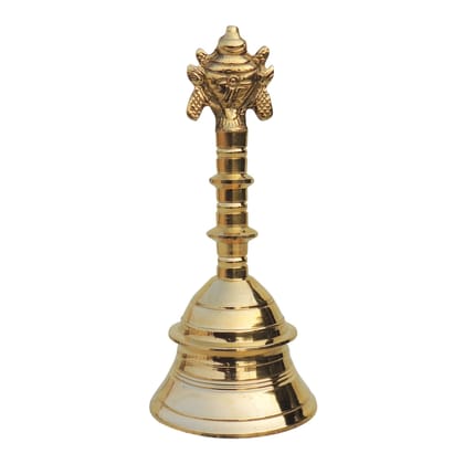 Brass Pooja Hand Bell, Shank Chakra Ghanti, Height : 8 Inch (FMAS682 E)