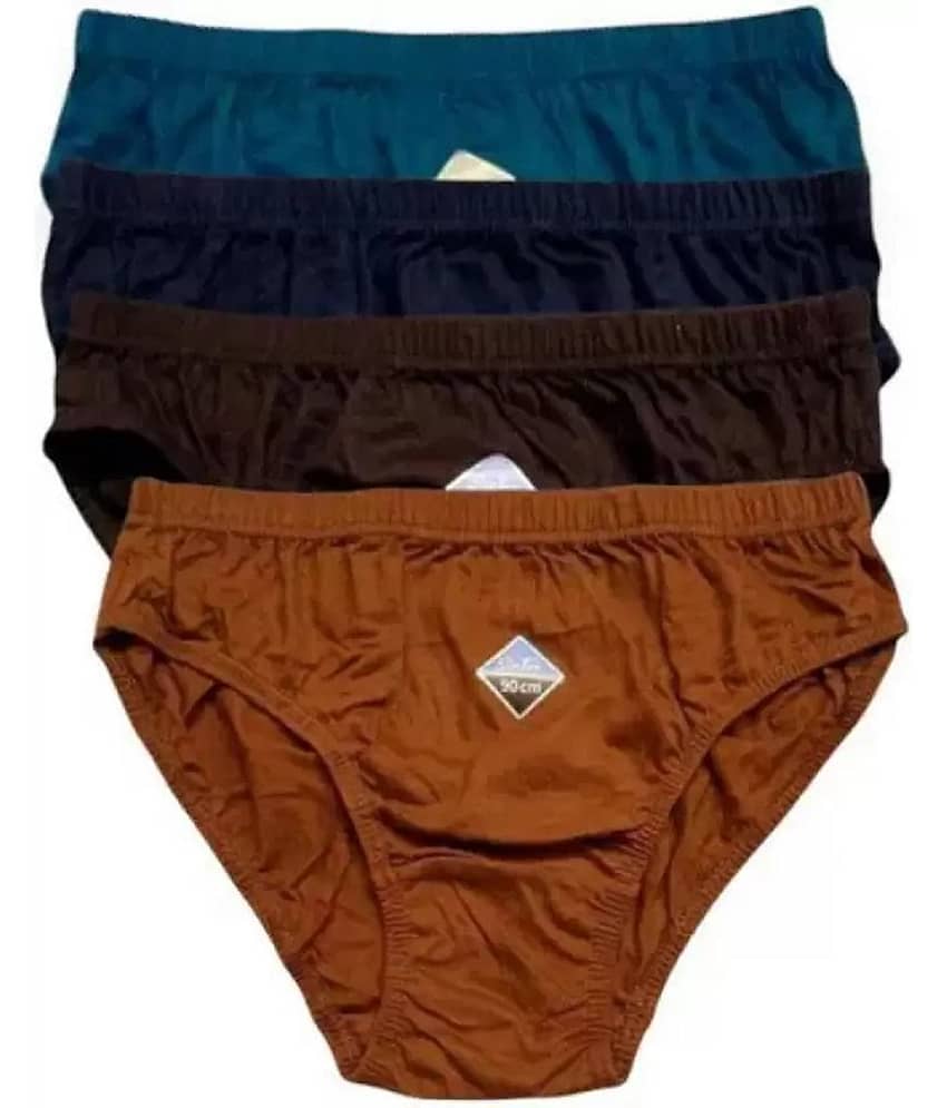 PUSHPADANT FASHION WEAR Pack of 4 Cotton Briefs For Women ( Multi Color )