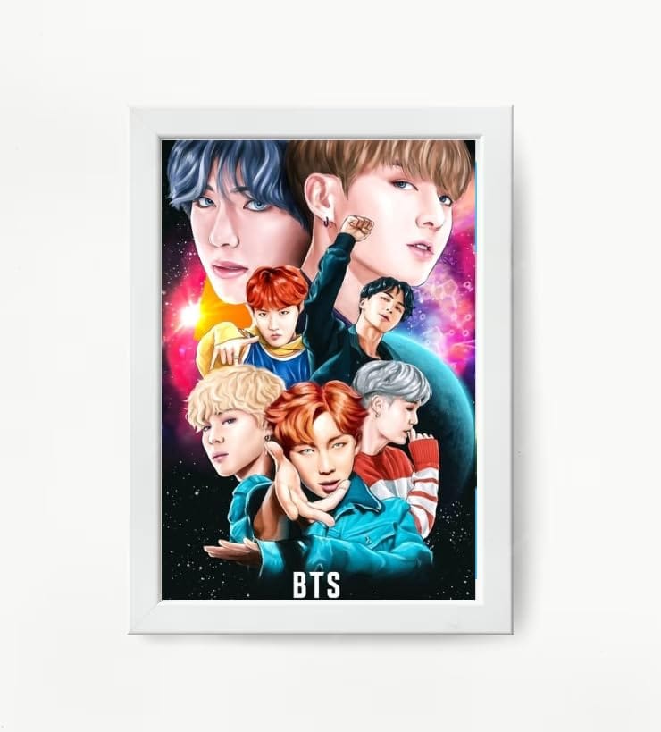 NOKKES Bts Army Bangtan Boy V suga J-Hope Jungkook Jin Jimin Rm 5X7 Inch Size Photo Frame Photo Home Office_EQW299