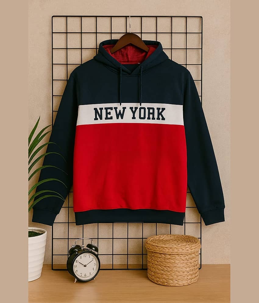 AUSTIVO Fleece Hooded Men's Sweatshirt - Red ( Pack of 1 )