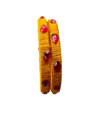 Elegant Yellow Bangles Set for Women