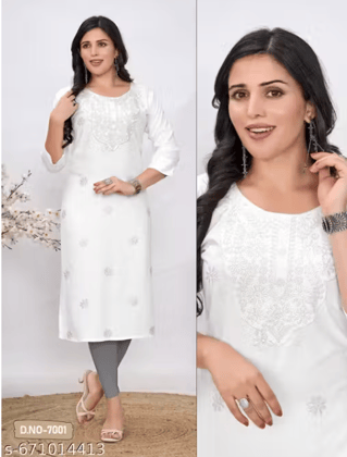 Special White Top With White Embroidery