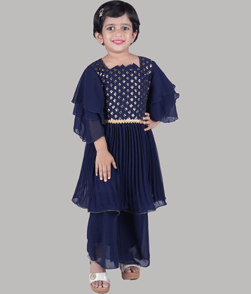 Kidzee Kingdom Girls Cotton Blend Suit Sets ( Pack of 1 , Blue )