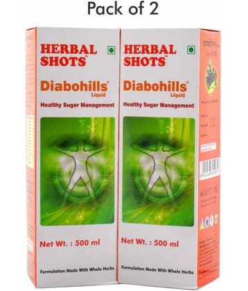 Herbal Hills Diabohills Herbal Shots Liquid 500 Ml Pack of 2