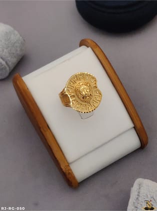 Exclusive Design Gold Pleted Lion Face New arrival Gold Pleted Ring RG-050-26