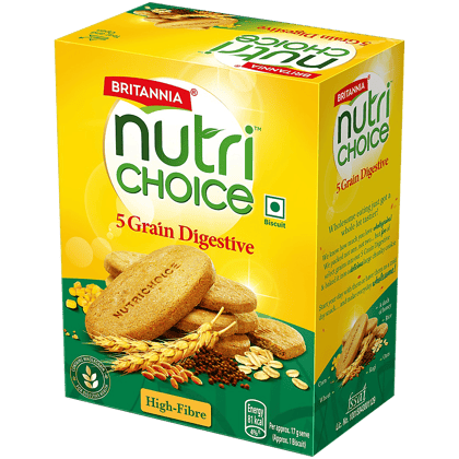 Britannia Nutrichoice 5 Grain Digestive Multigrain Biscuits - High Fibre, 200 G Britannia Nutrichoice 5 Grain Digestive Multigrain Biscuits - High Fibre, 200 G