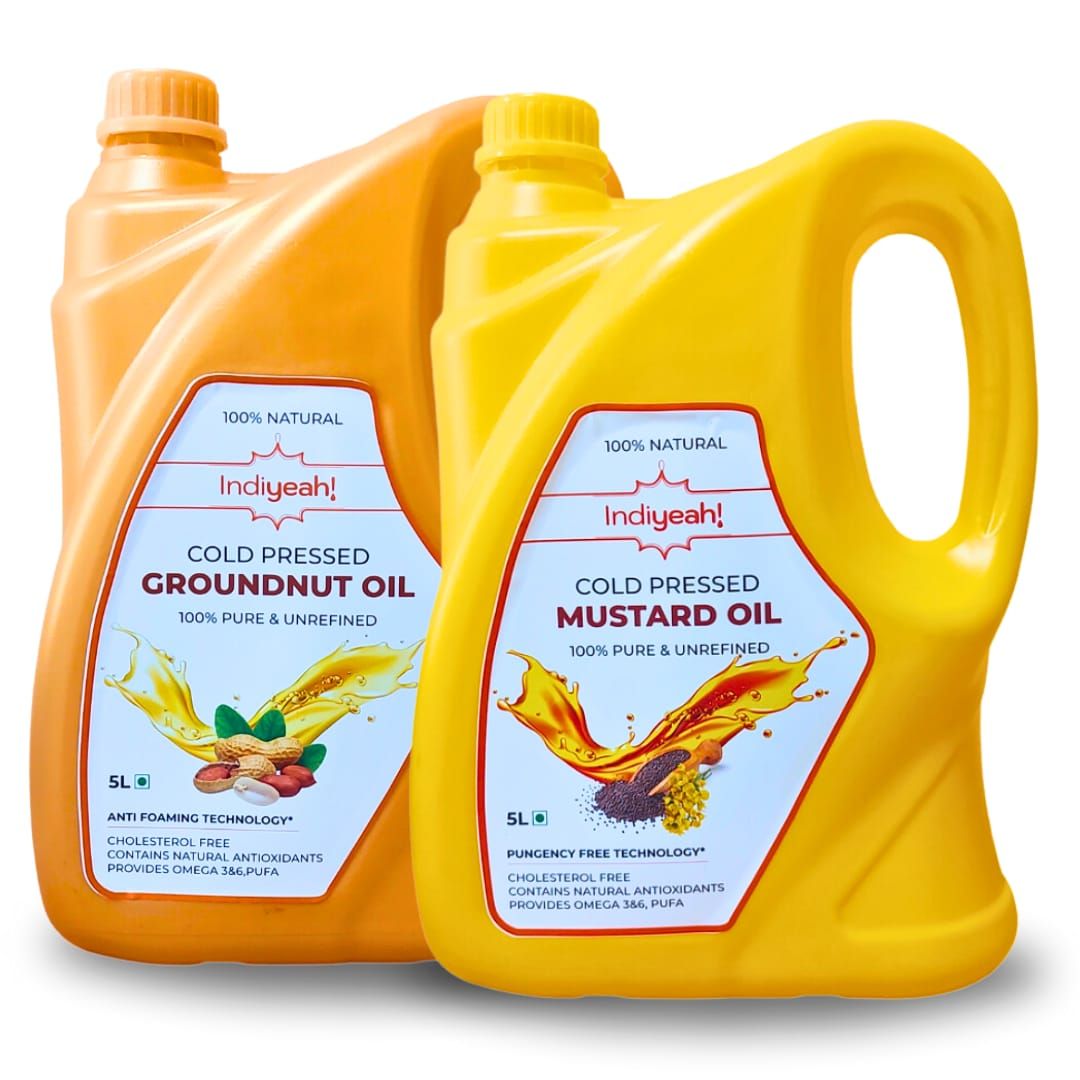 Cold Pressed Mustard & Groundnut Oil 5L Combo-5L can