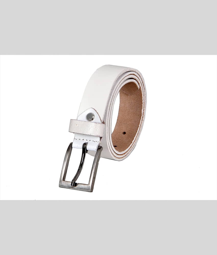 LEATHER COOPER - White Leather Men's Formal Belt ( Pack of 1 )