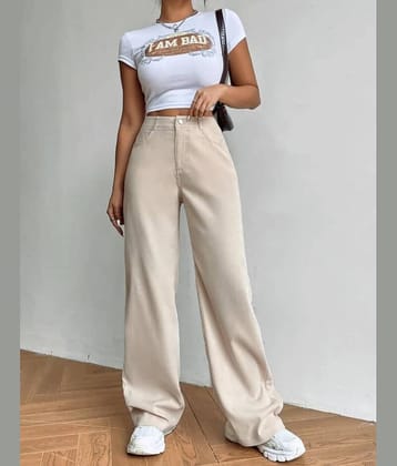 9x denims Women's Baggy Fit High-Rise Jeans ( Cream )