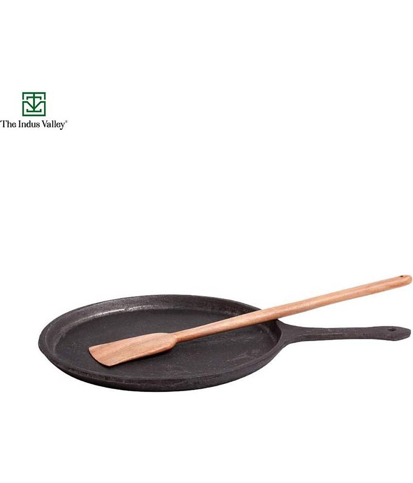 The Indus Valley Neem Wood Spatula( Large Flip) + Cast Iron Tawa