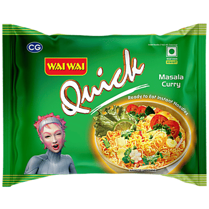 Wai Wai Quick Ready To Eat Noodles - Veg Masala Curry, 62 g