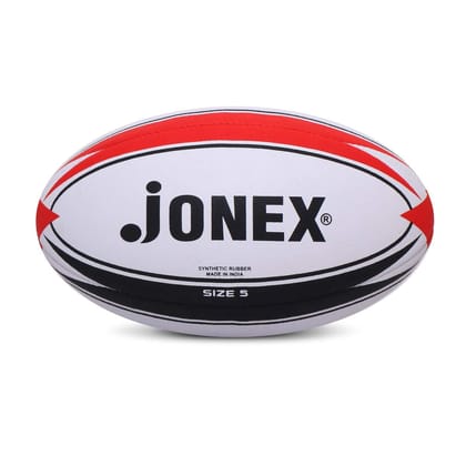 Jonex JJ Rugby Ball for Adults & Youth for Training & Play, Indoor & Outdoor Use | Size 5, Multicolor