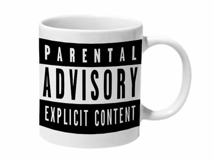 Multicolor Parental Advisory Explicit Content Ceramic Mug