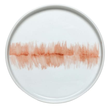 Tablejoy Edged Snack Plate Set Of 6, Red Poreclain Round Plate For Dining Table, Home, Restaurant & Gifting, Microwave And Diswasher Safe, Aesthetic Design, Light Weight And Durable, Spill Proof