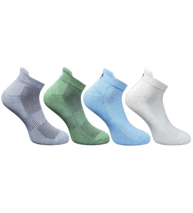 4_Pair Set Unisex Casual Cotton Printed Ankle Length Socks (Multicolor)-PID63440