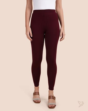 Viscose Ankle Legging - Wine-S / Wine