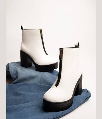 Stylestry White Women's Ankle Length Boots