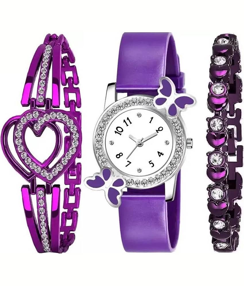 Shivark Purple Silicon Analog Womens Watch