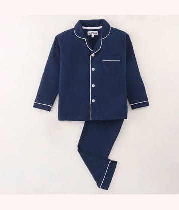 Nite Flite Pack of 1 Boys 100% Cotton Nightsuit Set ( Blue )