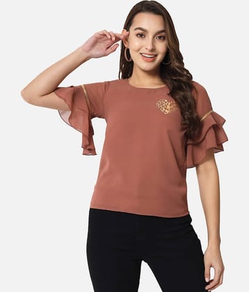 ALL WAYS YOU Women's Georgette Regular Top ( Brown )
