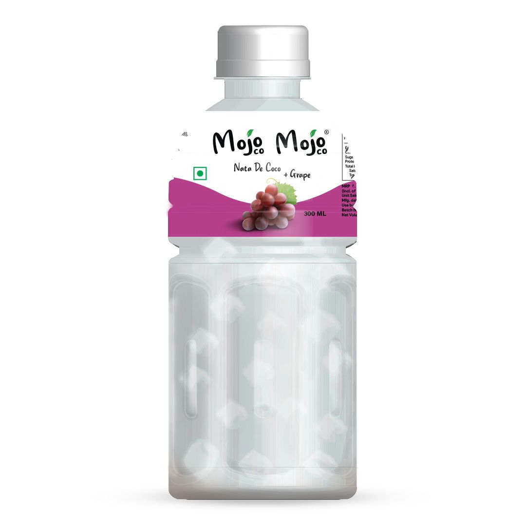 Mojo Mojo Grape Juice With Nata De Coco, 300 ml - Pack of 6