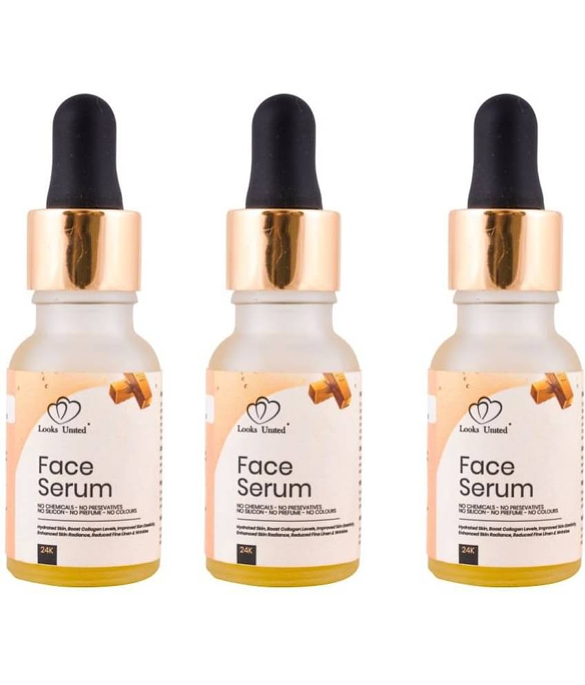 Looks United 24k Gold Face Serum Pack Of 3 (15ml Each)